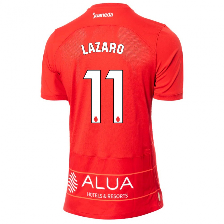 Gyermek Victor Lázaro #11 Piros Hazai Jersey 2023/24 Mez Póló Ing