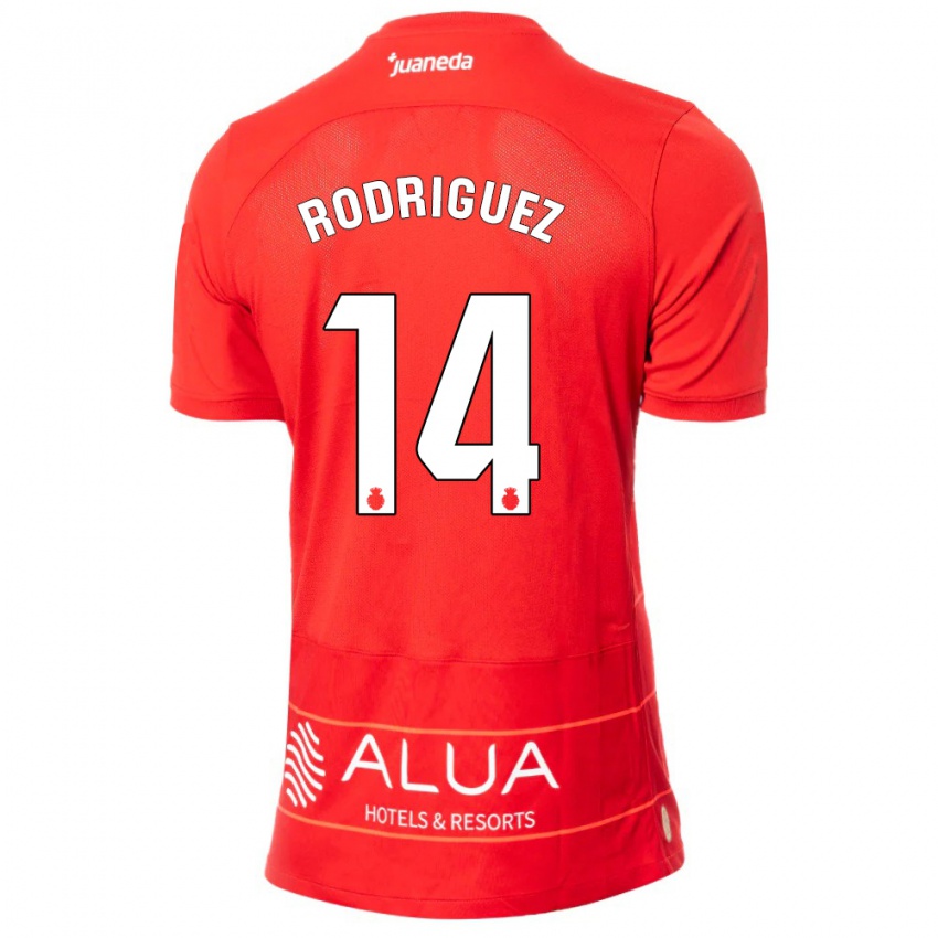 Gyermek Diego Rodríguez #14 Piros Hazai Jersey 2023/24 Mez Póló Ing