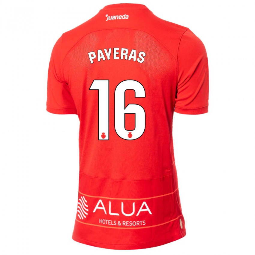 Gyermek Martí Payeras #16 Piros Hazai Jersey 2023/24 Mez Póló Ing