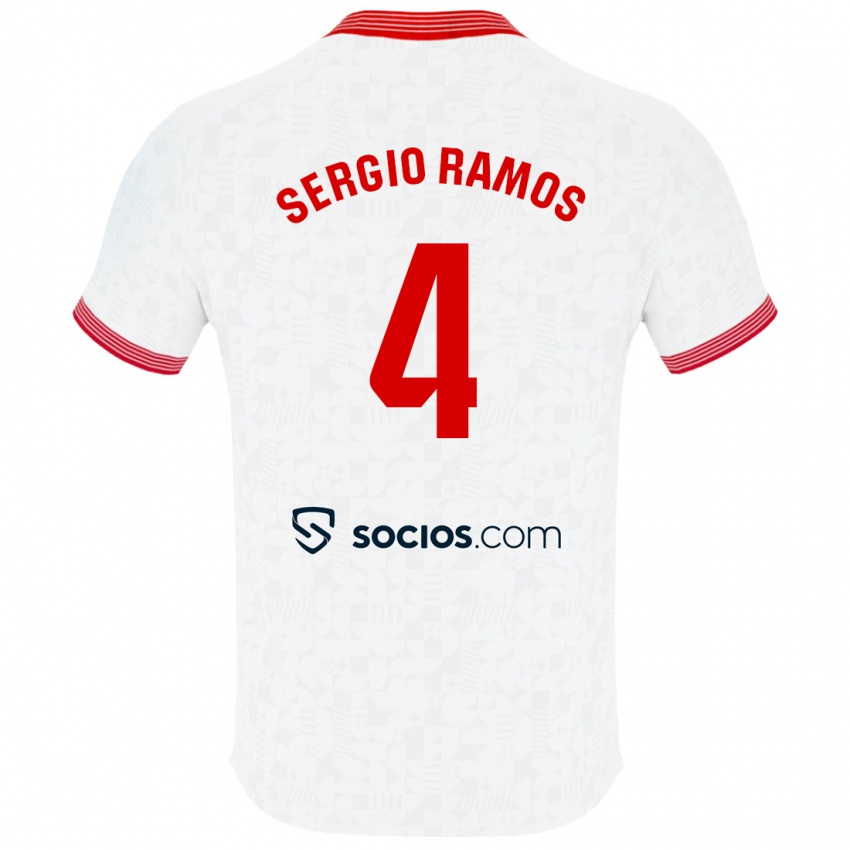 Gyermek Sergio Ramos #4 Fehér Hazai Jersey 2023/24 Mez Póló Ing