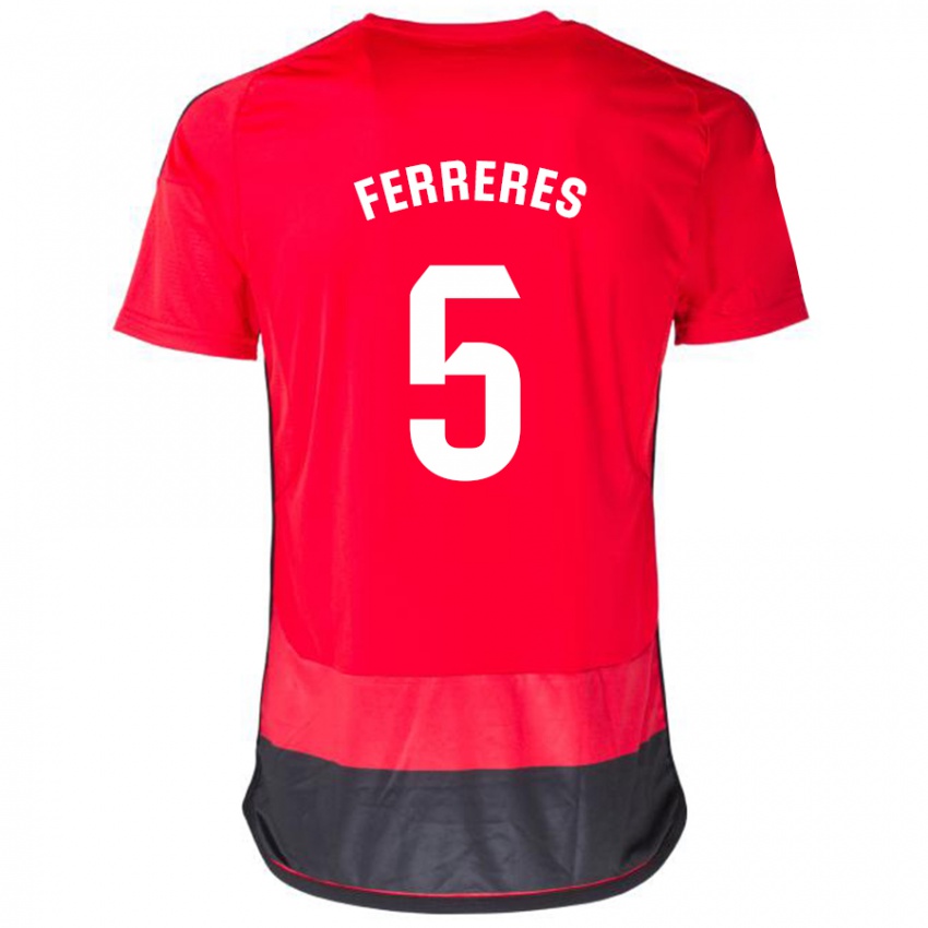 Gyermek Manolo Ferreres #5 Piros Fekete Hazai Jersey 2023/24 Mez Póló Ing