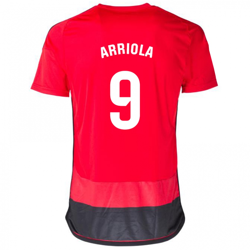 Gyermek Marcos Arriola #9 Piros Fekete Hazai Jersey 2023/24 Mez Póló Ing