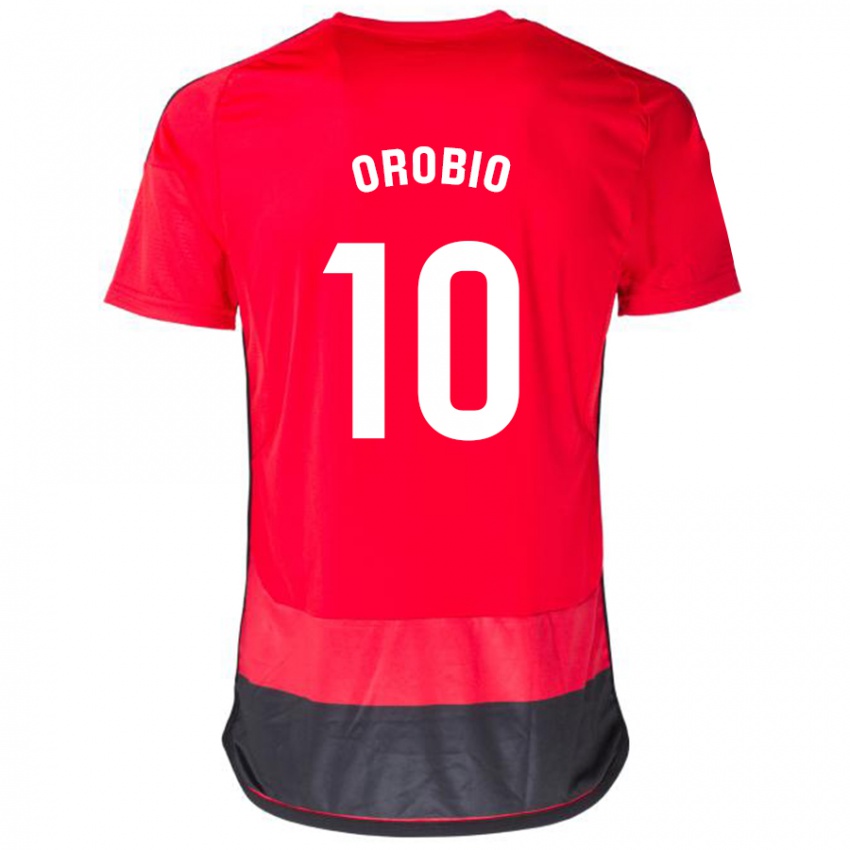 Gyermek Ekhiotz Orobio #10 Piros Fekete Hazai Jersey 2023/24 Mez Póló Ing