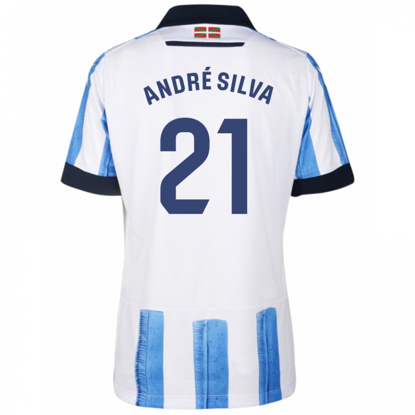 Gyermek Andre Silva #21 Kék Fehér Hazai Jersey 2023/24 Mez Póló Ing