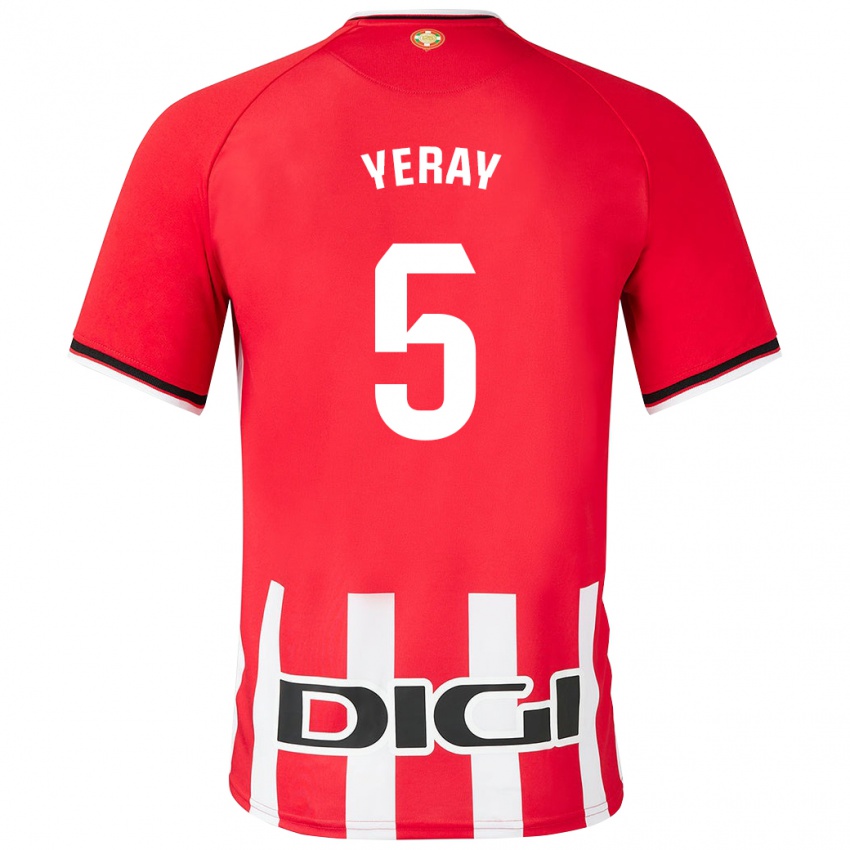 Gyermek Yeray Álvarez #5 Piros Hazai Jersey 2023/24 Mez Póló Ing