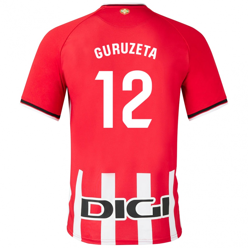 Gyermek Gorka Guruzeta #12 Piros Hazai Jersey 2023/24 Mez Póló Ing