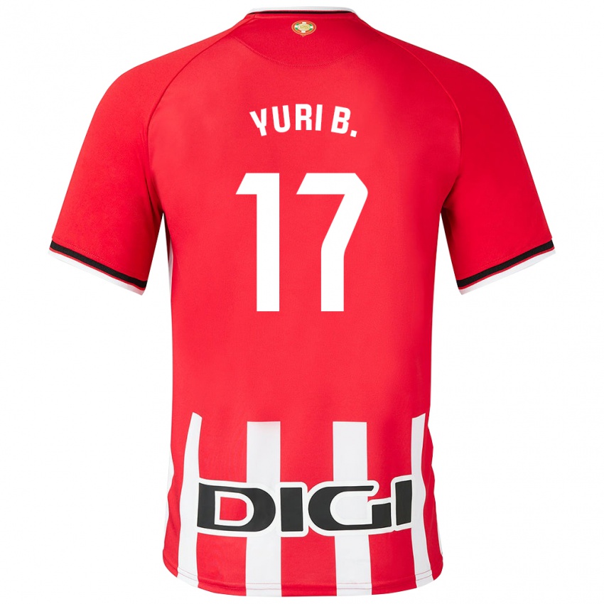 Gyermek Yuri Berchiche #17 Piros Hazai Jersey 2023/24 Mez Póló Ing