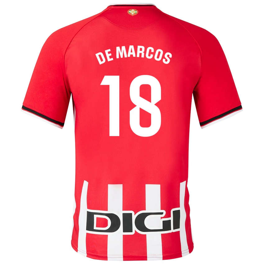 Gyermek Óscar De Marcos #18 Piros Hazai Jersey 2023/24 Mez Póló Ing