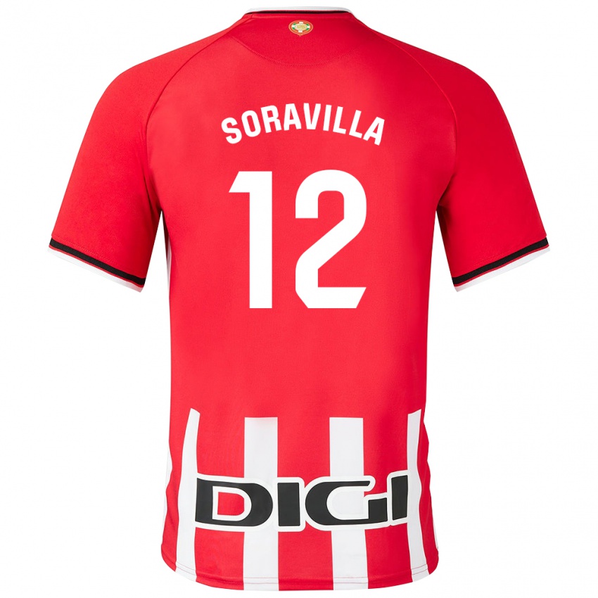 Gyermek Ander Soravilla #12 Piros Hazai Jersey 2023/24 Mez Póló Ing