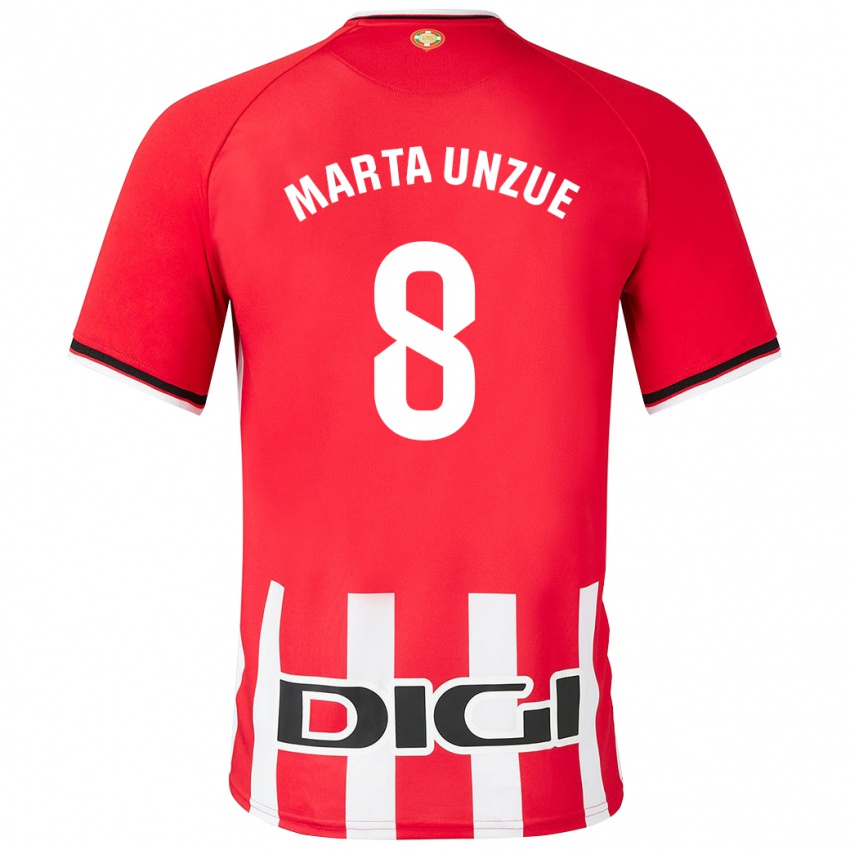 Gyermek Marta Unzué Urdániz #8 Piros Hazai Jersey 2023/24 Mez Póló Ing