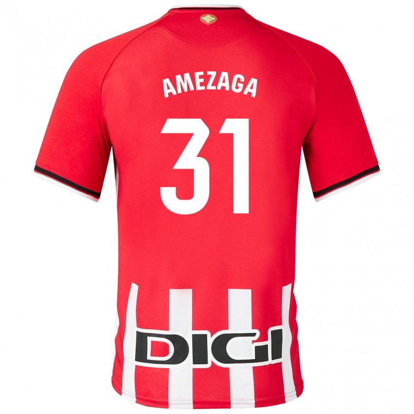 Gyermek Jone Amezaga #31 Piros Hazai Jersey 2023/24 Mez Póló Ing