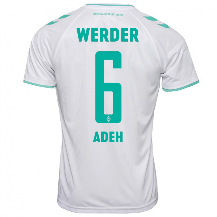 Gyermek Wesley Adeh #6 Fehér Idegenbeli Jersey 2023/24 Mez Póló Ing