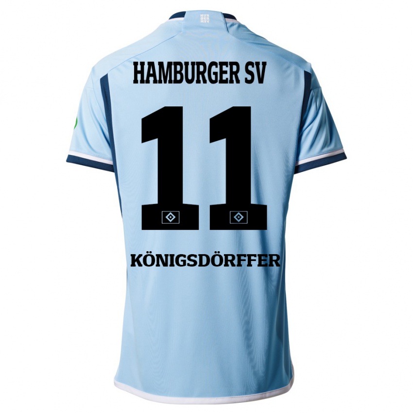 Gyermek Ransford Königsdörffer #11 Kék Idegenbeli Jersey 2023/24 Mez Póló Ing