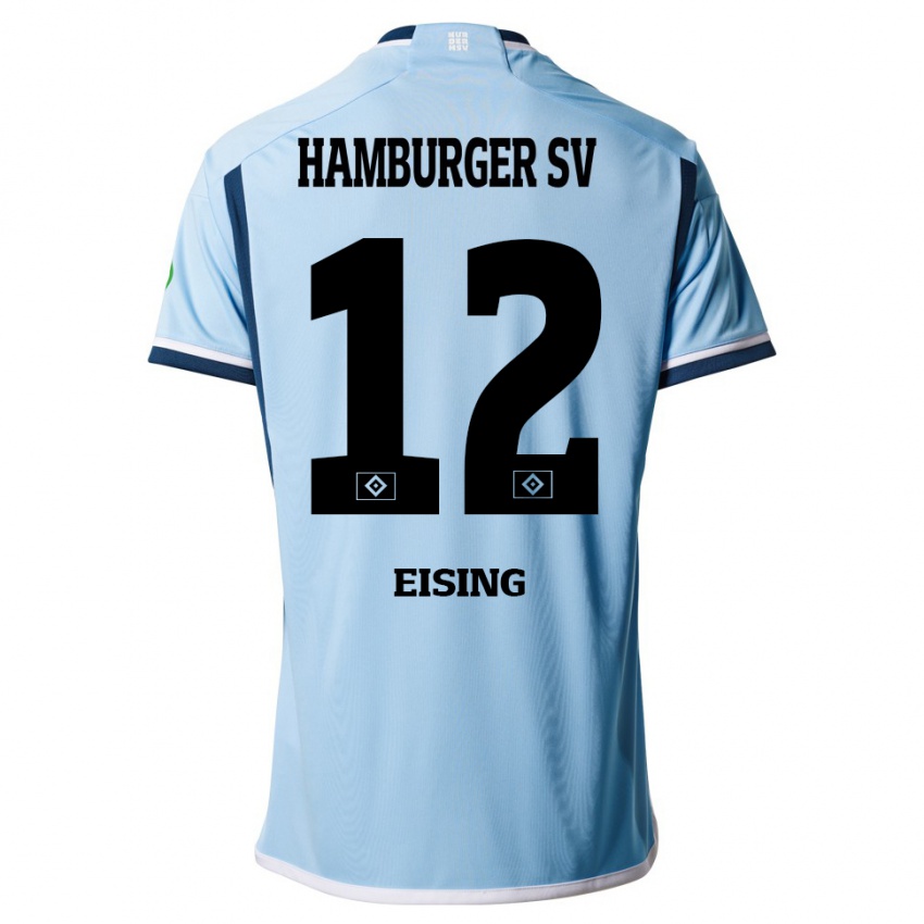 Gyermek Luis Eising #12 Kék Idegenbeli Jersey 2023/24 Mez Póló Ing