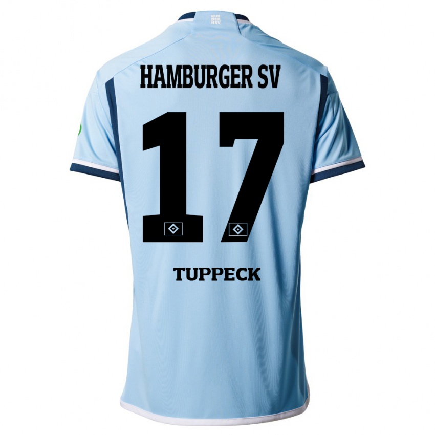 Gyermek Niklas Tuppeck #17 Kék Idegenbeli Jersey 2023/24 Mez Póló Ing