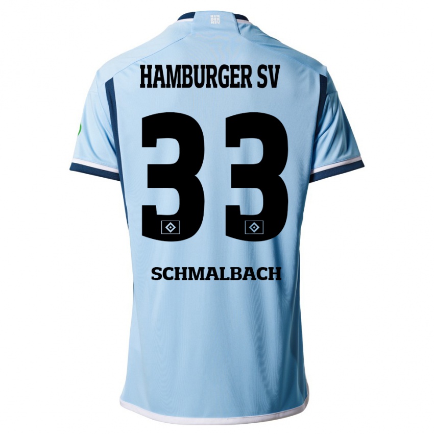 Gyermek Sebastian Schmalbach #33 Kék Idegenbeli Jersey 2023/24 Mez Póló Ing