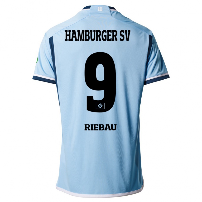 Gyermek Henry Riebau #9 Kék Idegenbeli Jersey 2023/24 Mez Póló Ing