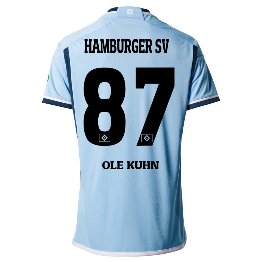 Gyermek Niklas Ole Kühn #87 Kék Idegenbeli Jersey 2023/24 Mez Póló Ing