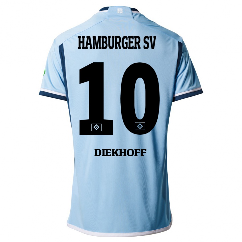 Gyermek Hannah Diekhoff #10 Kék Idegenbeli Jersey 2023/24 Mez Póló Ing