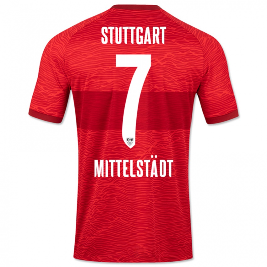 Gyermek Maximilian Mittelstädt #7 Piros Idegenbeli Jersey 2023/24 Mez Póló Ing