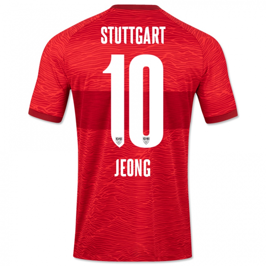 Gyermek Woo-Yeong Jeong #10 Piros Idegenbeli Jersey 2023/24 Mez Póló Ing