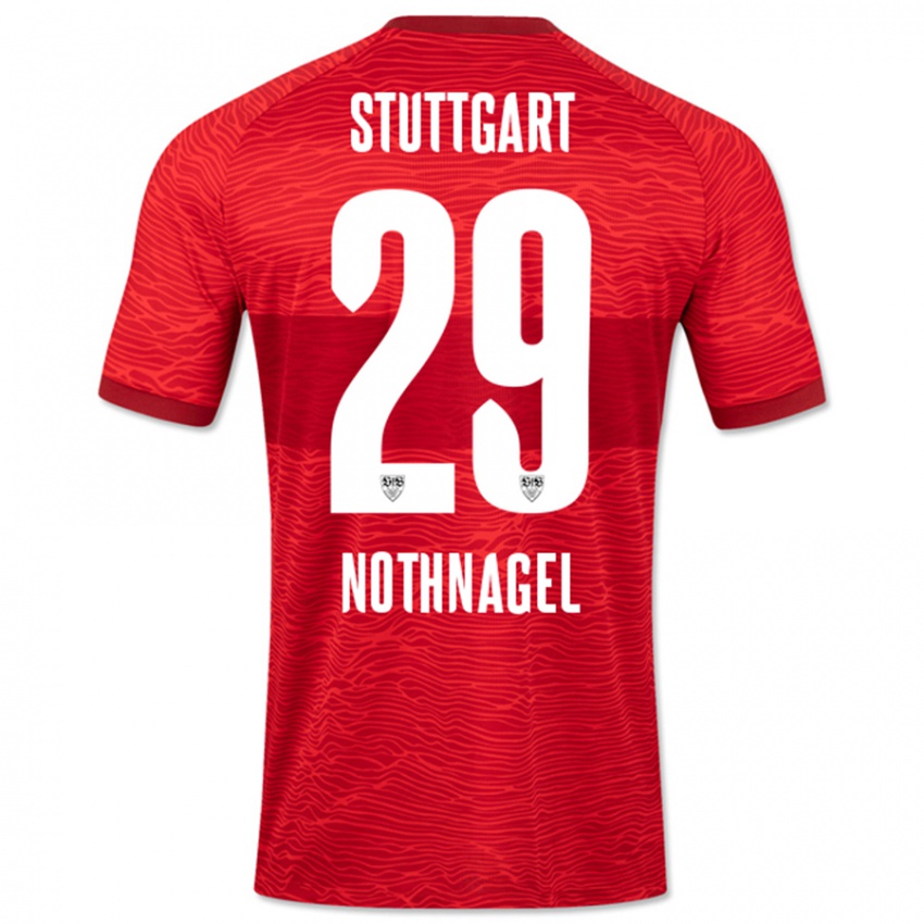 Gyermek Dominik Nothnagel #29 Piros Idegenbeli Jersey 2023/24 Mez Póló Ing