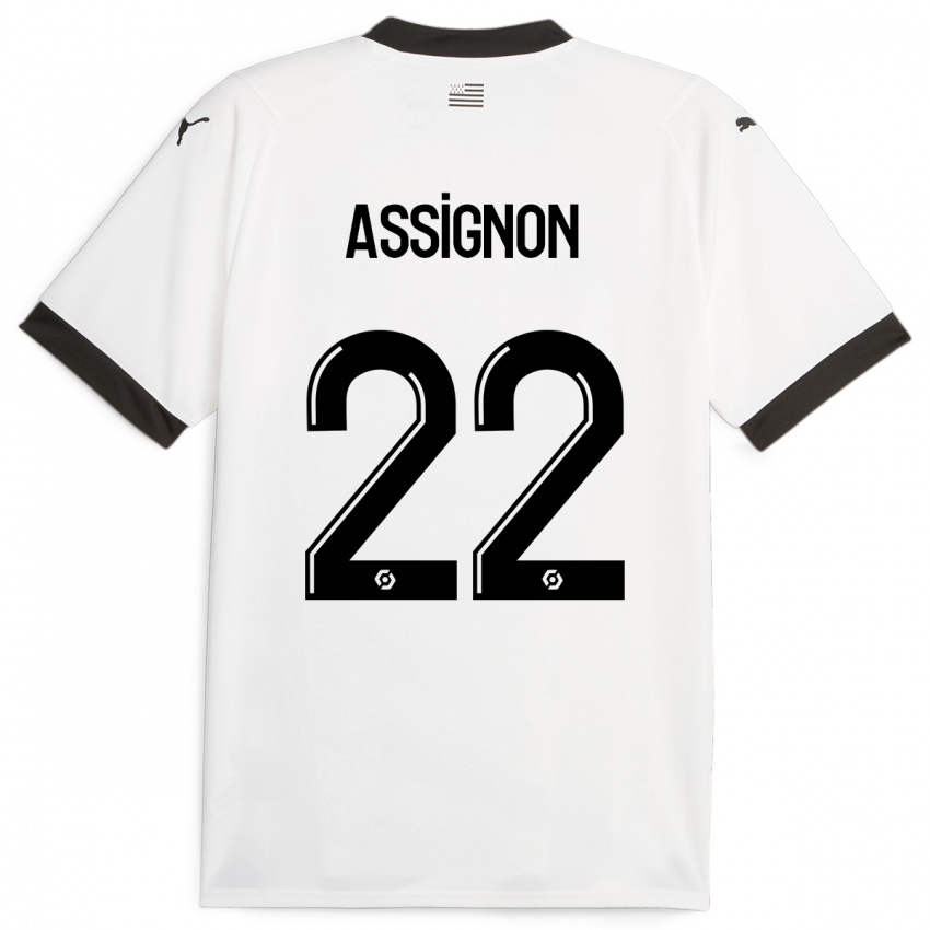 Gyermek Lorenz Assignon #22 Fehér Idegenbeli Jersey 2023/24 Mez Póló Ing