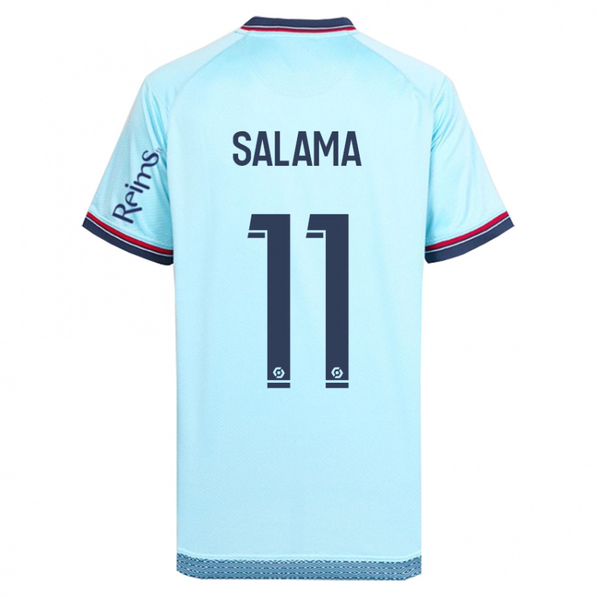 Gyermek Amine Salama #11 Égszínkék Idegenbeli Jersey 2023/24 Mez Póló Ing