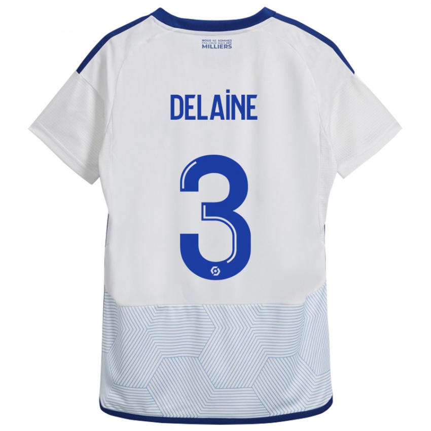 Gyermek Thomas Delaine #3 Fehér Idegenbeli Jersey 2023/24 Mez Póló Ing