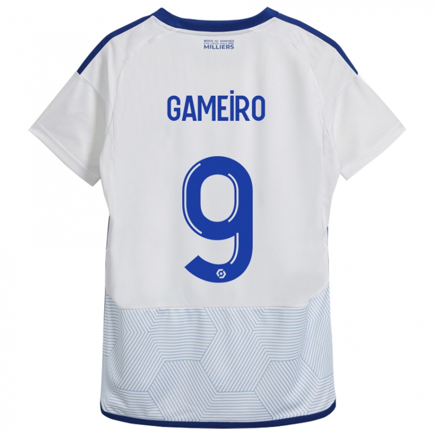 Gyermek Kévin Gameiro #9 Fehér Idegenbeli Jersey 2023/24 Mez Póló Ing