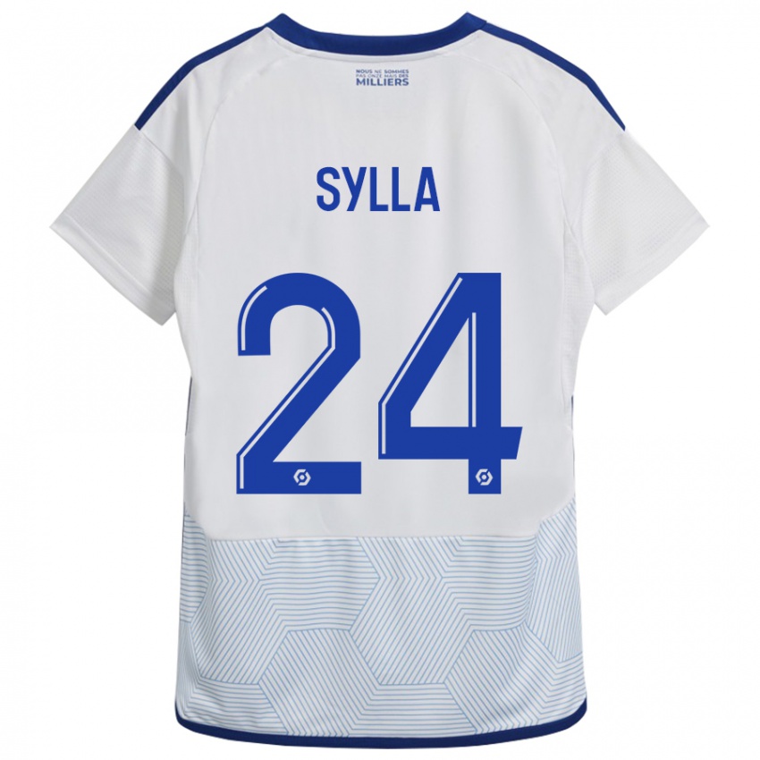 Gyermek Abakar Sylla #24 Fehér Idegenbeli Jersey 2023/24 Mez Póló Ing