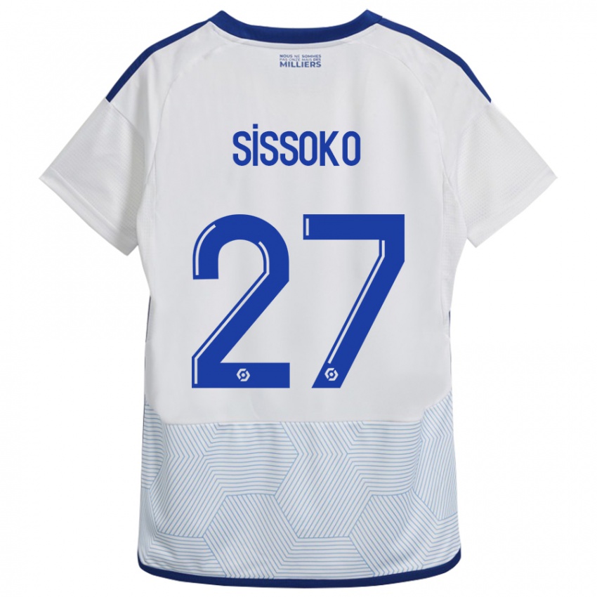 Gyermek Ibrahima Sissoko #27 Fehér Idegenbeli Jersey 2023/24 Mez Póló Ing