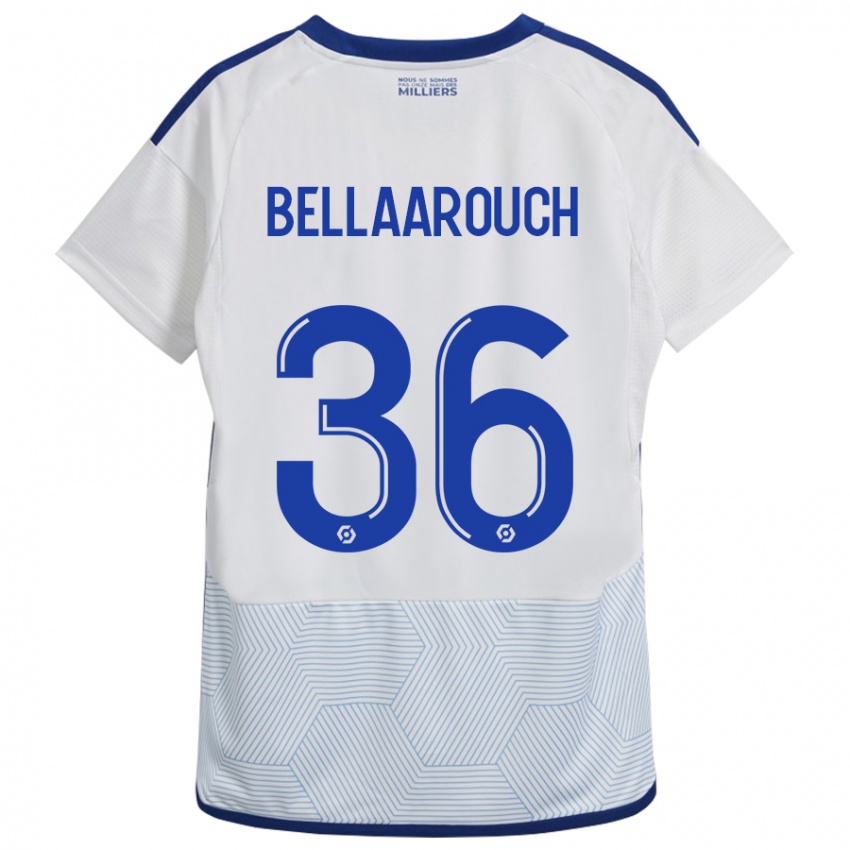 Gyermek Alaa Bellaarouch #36 Fehér Idegenbeli Jersey 2023/24 Mez Póló Ing