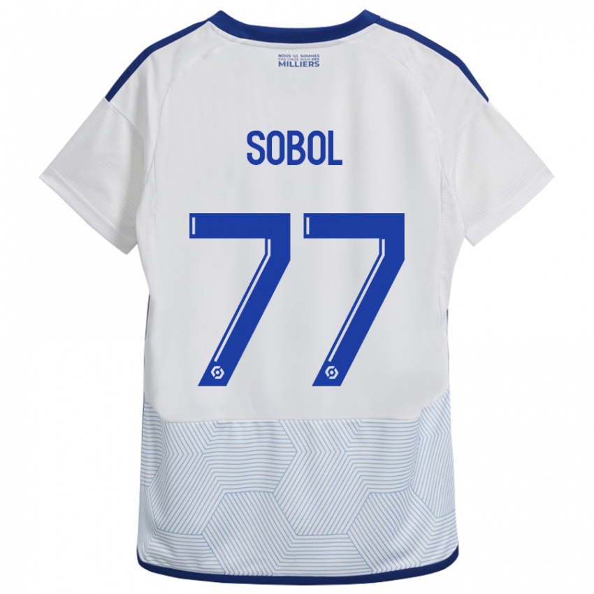 Gyermek Eduard Sobol #77 Fehér Idegenbeli Jersey 2023/24 Mez Póló Ing