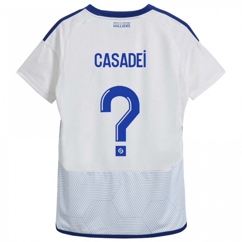 Gyermek Alexis Casadei #0 Fehér Idegenbeli Jersey 2023/24 Mez Póló Ing