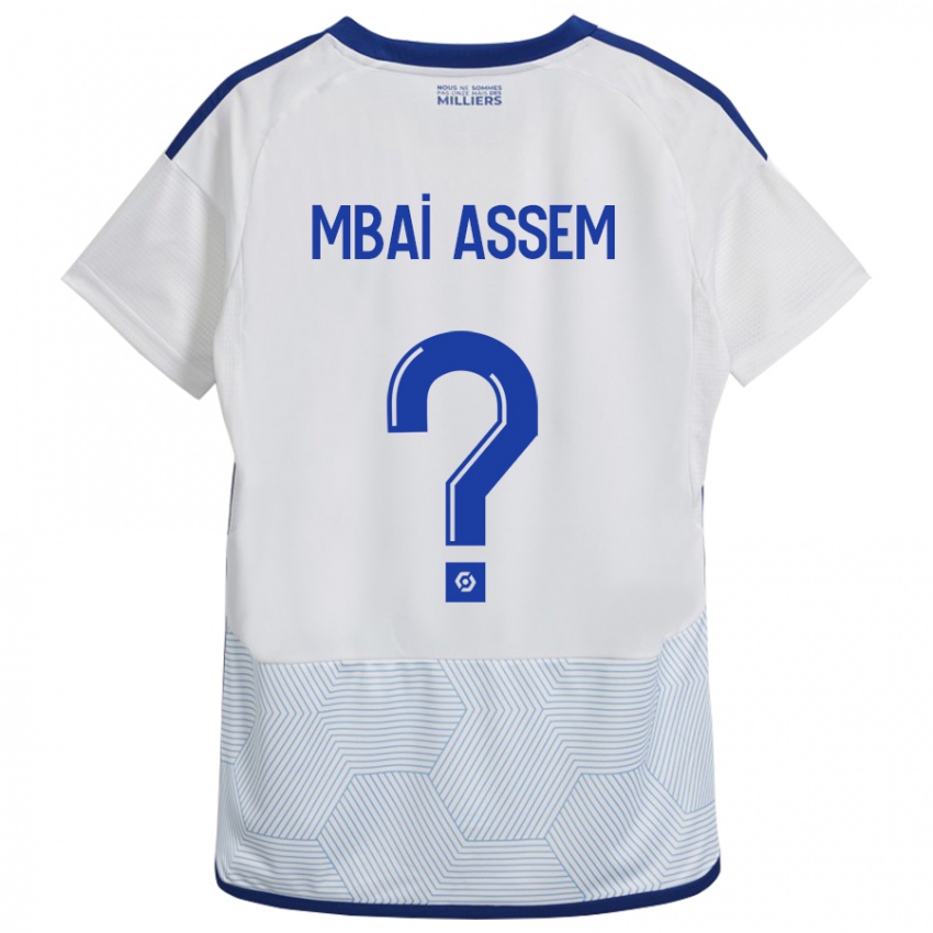 Gyermek Chris Mbaï-Assem #0 Fehér Idegenbeli Jersey 2023/24 Mez Póló Ing