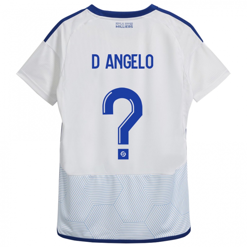 Gyermek Gianni D'angelo #0 Fehér Idegenbeli Jersey 2023/24 Mez Póló Ing