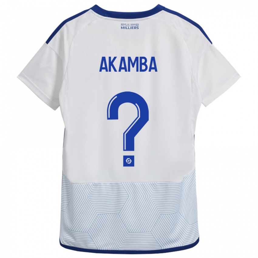 Gyermek Fred Akamba #0 Fehér Idegenbeli Jersey 2023/24 Mez Póló Ing