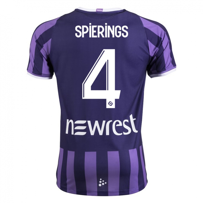 Gyermek Stijn Spierings #4 Lila Idegenbeli Jersey 2023/24 Mez Póló Ing