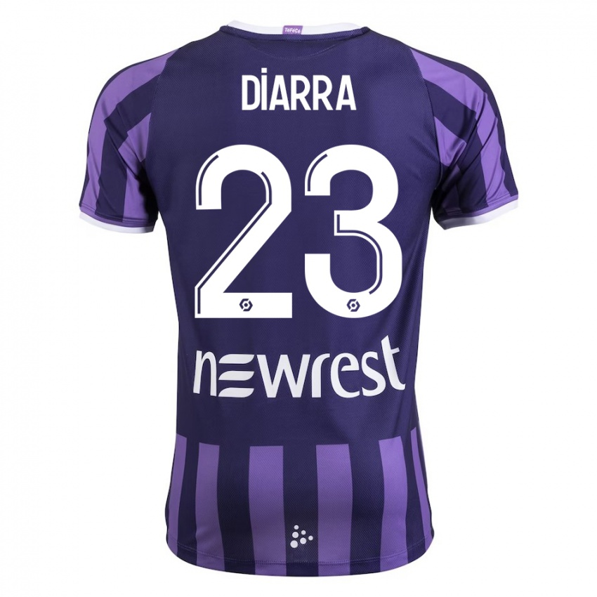 Gyermek Moussa Diarra #23 Lila Idegenbeli Jersey 2023/24 Mez Póló Ing