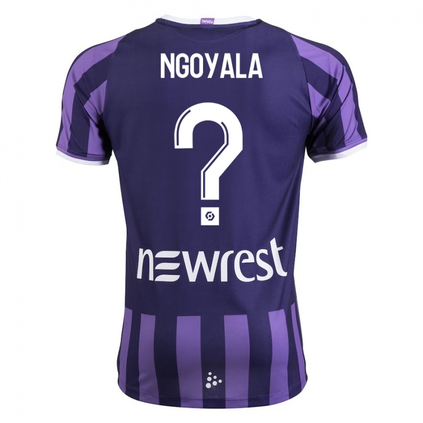 Gyermek Frédéric Efuele Ngoyala #0 Lila Idegenbeli Jersey 2023/24 Mez Póló Ing