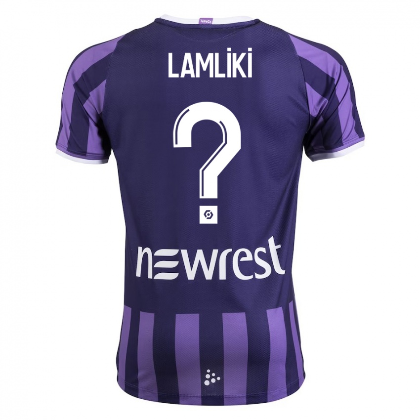 Gyermek Nassim Lamliki #0 Lila Idegenbeli Jersey 2023/24 Mez Póló Ing