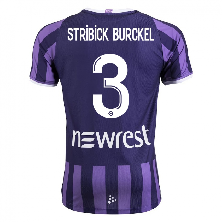 Gyermek Laetitia Stribick-Burckel #3 Lila Idegenbeli Jersey 2023/24 Mez Póló Ing