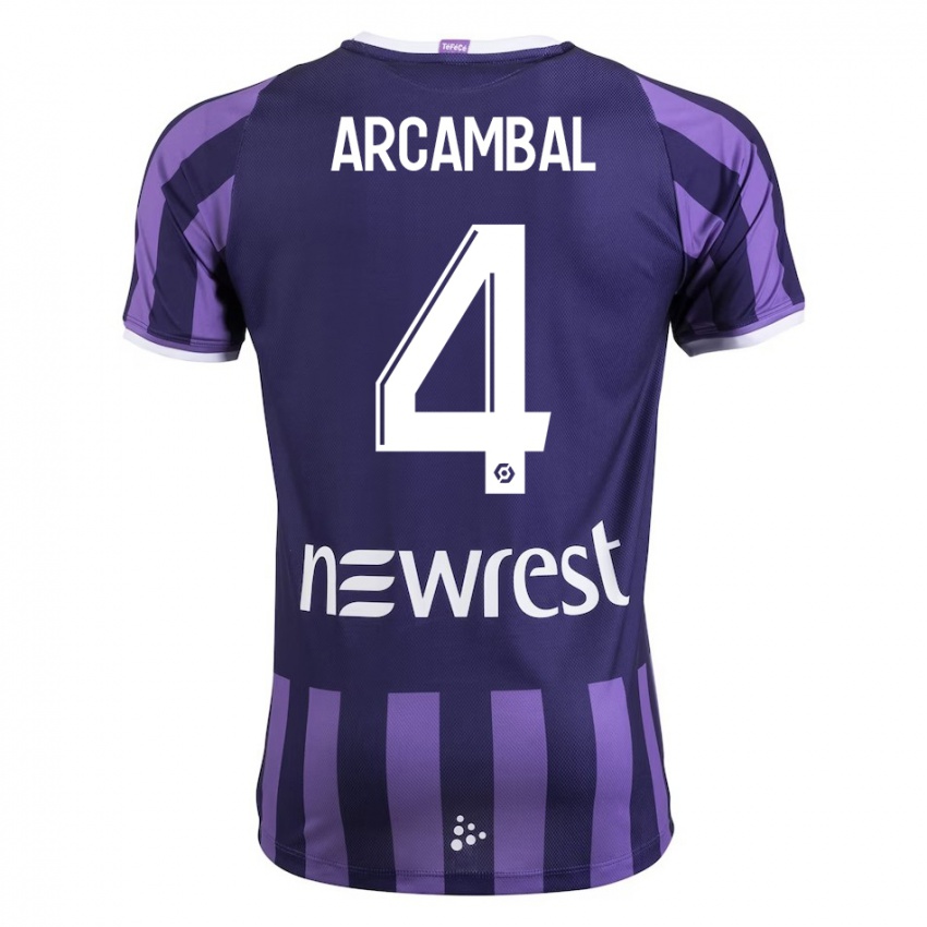 Gyermek Anais Arcambal #4 Lila Idegenbeli Jersey 2023/24 Mez Póló Ing