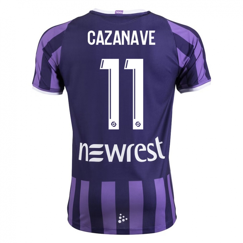 Gyermek Julie Cazanave #11 Lila Idegenbeli Jersey 2023/24 Mez Póló Ing