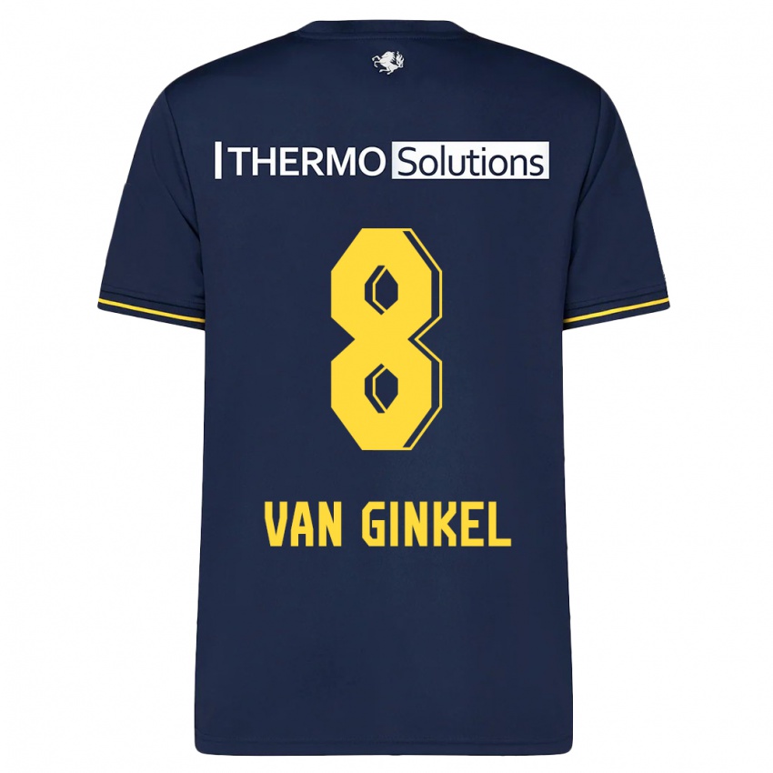 Gyermek Danique Van Ginkel #8 Haditengerészet Idegenbeli Jersey 2023/24 Mez Póló Ing