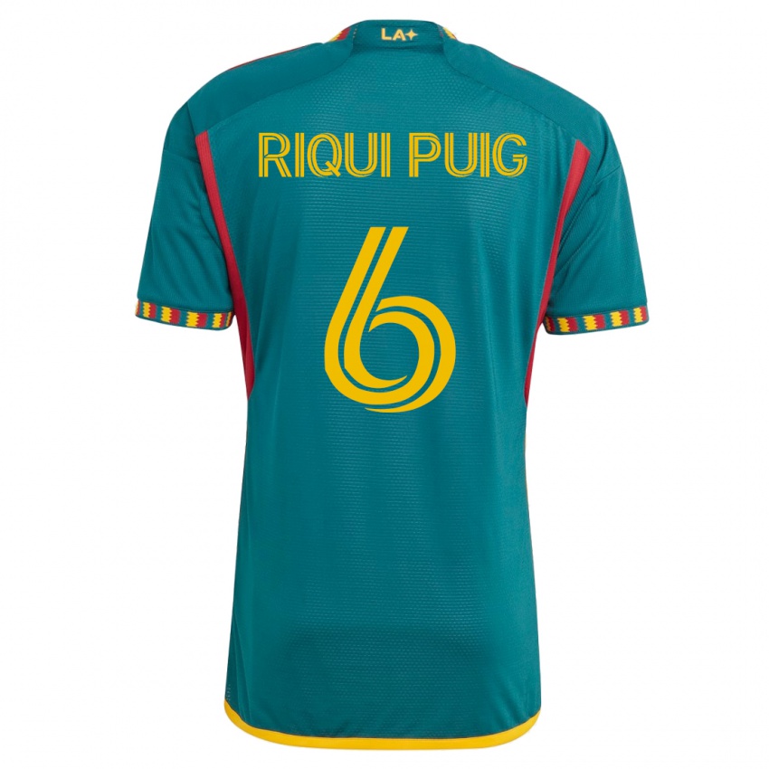 Gyermek Riqui Puig #6 Zöld Idegenbeli Jersey 2023/24 Mez Póló Ing