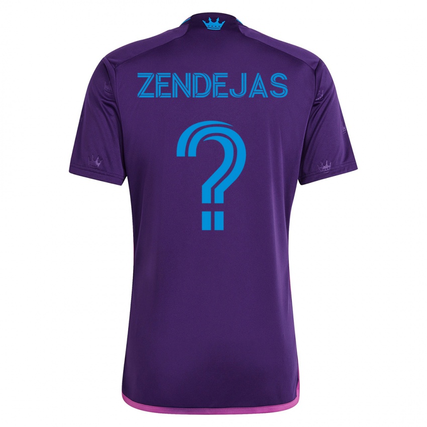 Gyermek Adrián Zendejas #0 Ibolya Idegenbeli Jersey 2023/24 Mez Póló Ing