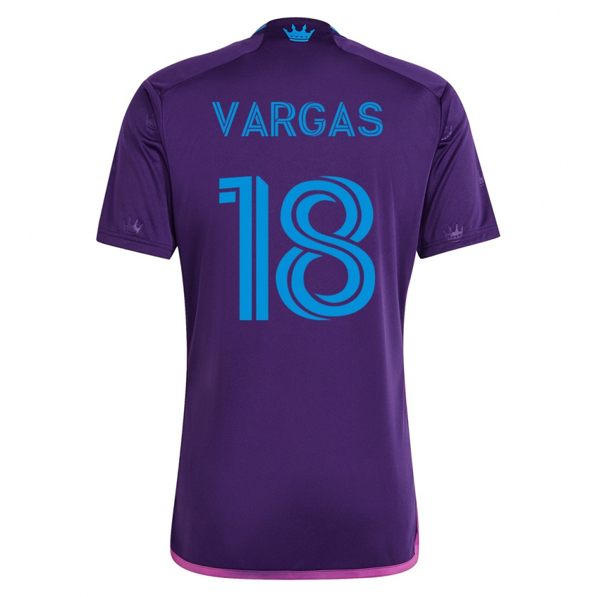 Gyermek Kerwin Vargas #18 Ibolya Idegenbeli Jersey 2023/24 Mez Póló Ing