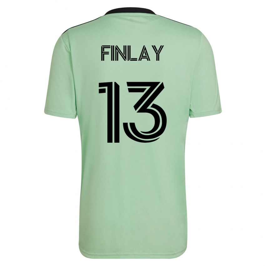 Gyermek Ethan Finlay #13 Világos Zöld Idegenbeli Jersey 2023/24 Mez Póló Ing